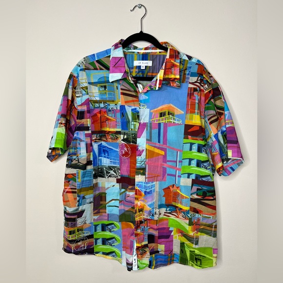 Le Club short sleeve shirt in Miami print - Picture 1 of 5